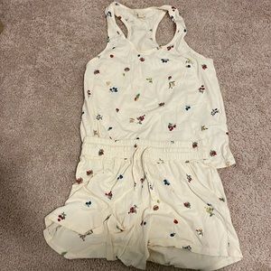 Madewell 100%cotton tank and shorts set with fruit design